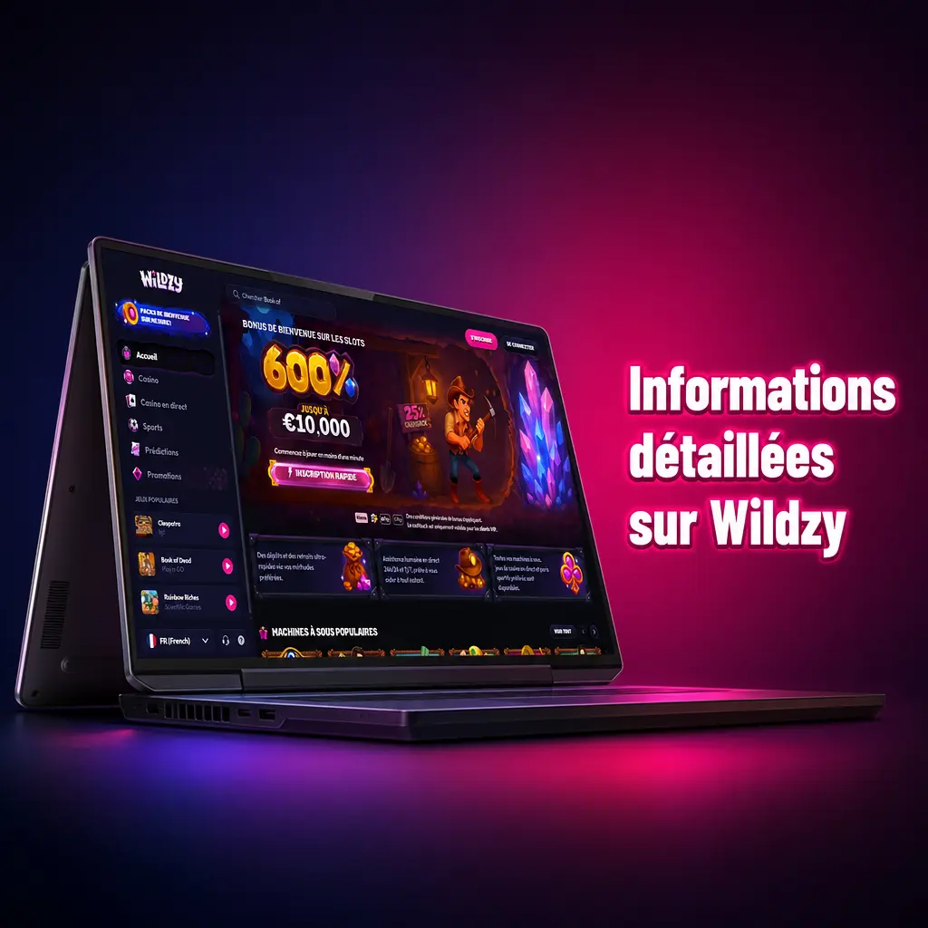 Wildzy plateforme paris sportifs et casino en ligne pour joueurs français, sécurisée SSL, disponible Android iOS