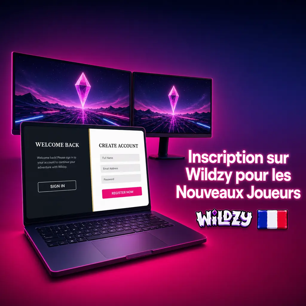 Formulaire d'inscription Wildzy pour joueurs français avec bonus bienvenue 600% jusqu'à 10 000 EUR