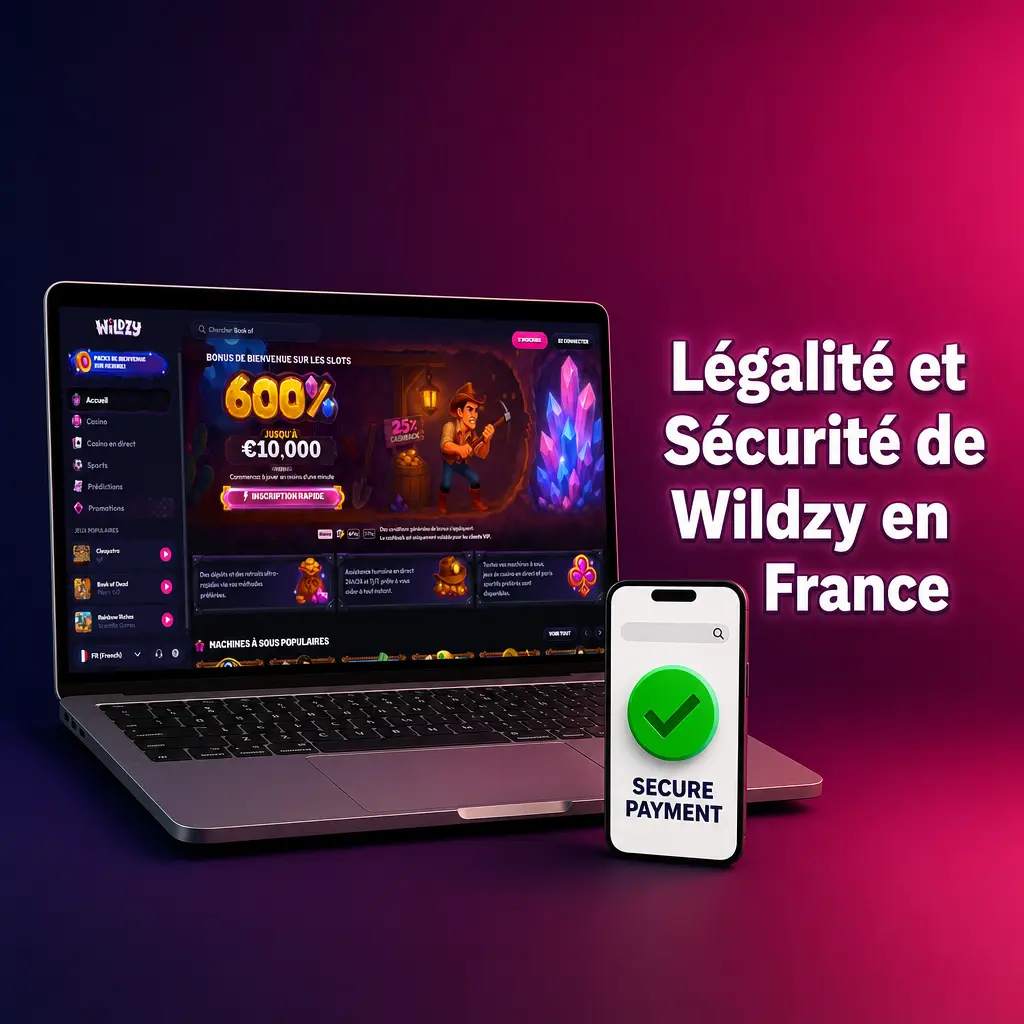 Wildzy casino légal en France avec licence Curaçao, chiffrement SSL et outils de jeu responsable RGPD