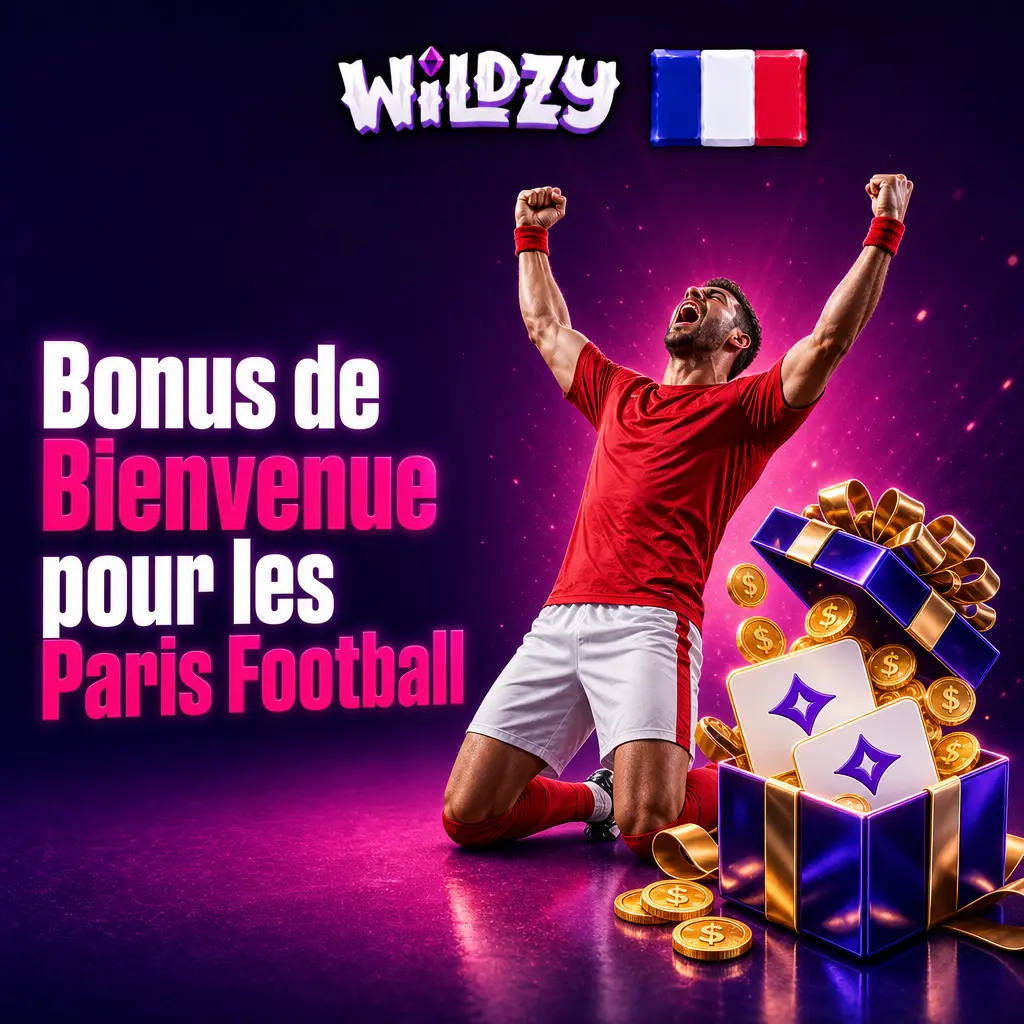 Bonus de bienvenue Wildzy 600% jusqu'à 10 000 EUR pour paris football et slots nouveaux joueurs